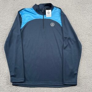 Volkswagen Pullover Mens Medium Navy DriverGear 1/4 Zip  Embroidered